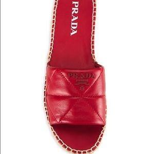 Prada quilted leather espadrilles slides sandals size 38